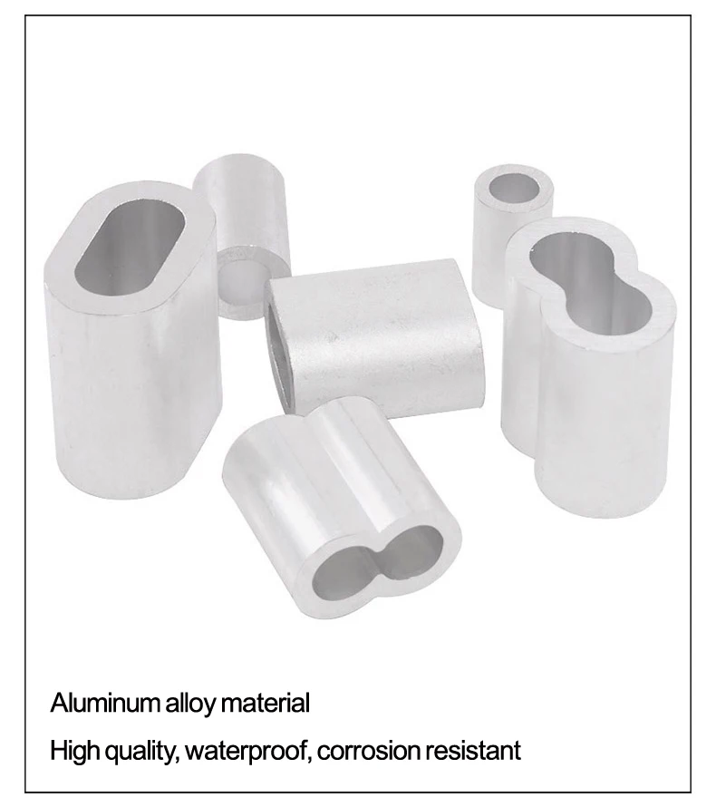M1 Để M12 Nhiều Thông Số Kỹ Thuật Thép Dây Cáp Dây Cố Định Clip 8-Hình Dáng Đôi Lỗ Nhôm Ferrules KẹP UốN vòng Lặp
