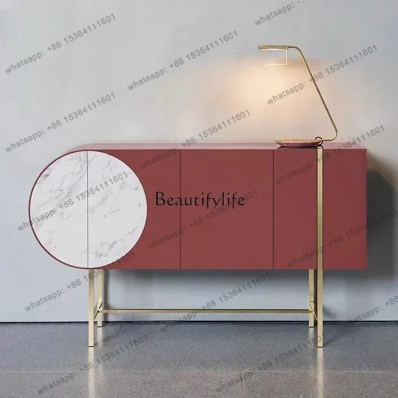 Customization Nordic Light Luxury Dining Side Cabinet Tea Surprise Quiet Style Entrance Living Room Model Side Cabinet Perso