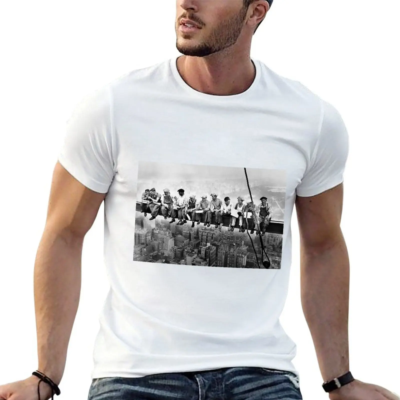 

Lunch Atop A Skyscraper Retro T-Shirt anime t shirts oversize t shirt man luxury T-Shirt