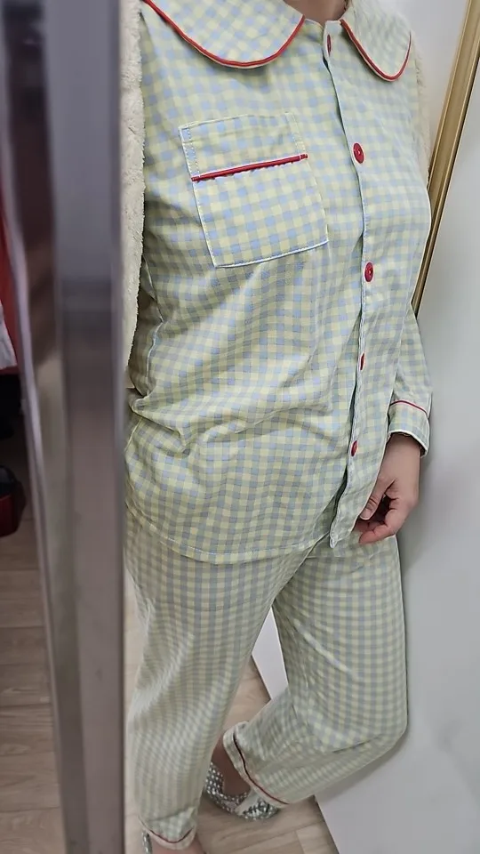 2026 Spring and Autumn New Women's Solid Color Pajamas Homewear Suit Girls Long-Sleeved Autumn and Winter Leisure Homewear Suit photo review