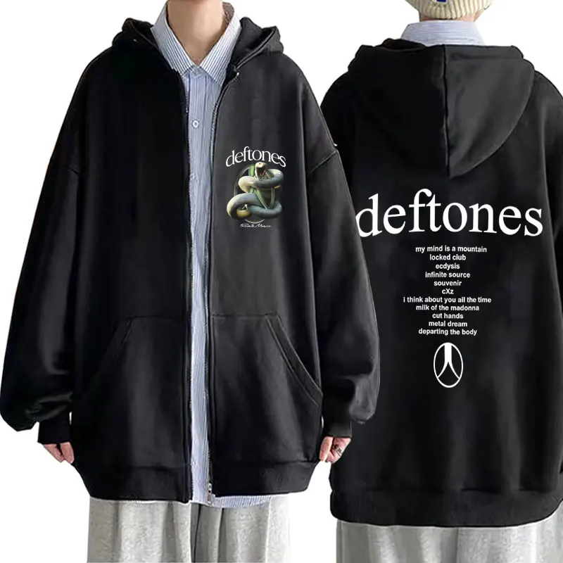 

Rock Band Deftones Private Music Album Zipper Hoodie Men Women Fashion Streetwear Male High Quality Fleece Zip Up Jacket Coat