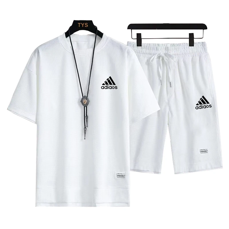 

Men's fashion summer new sports suit 2026 casual pullover, basketball short sleeved T-shirt+shorts two-piece set