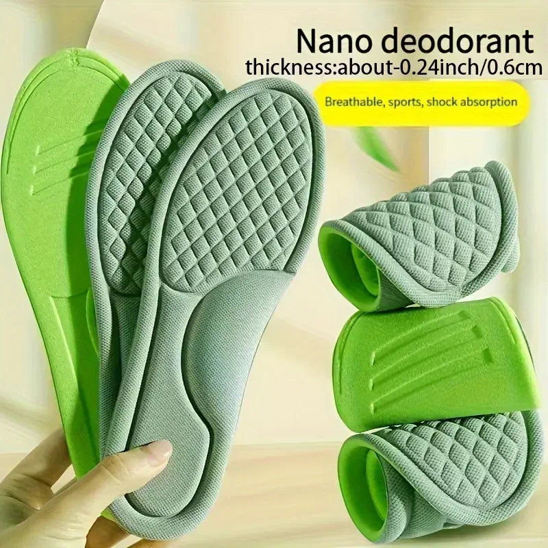 Unisex Soft Memory Foam Orthopedic Insoles Deodorizing Insole Shoes Sports Absorbs Sweat Breathable Antibacterial Shoe Accessory