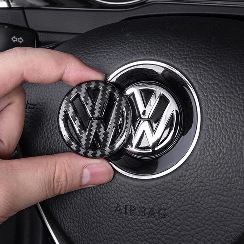 Car Steering Wheel Auto Emblem Sticker Accessories For Volkswagen VW R-line GTI R Polo Golf Touareg Passat Magotan Tiguan Jetta