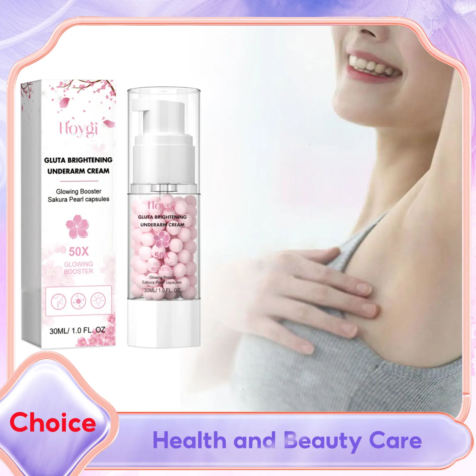 

Sakura Underarm Brightening Cream Glowing Skin Dark Spot Corrector Improve Melanin Dull Lightening Hydrate Body Bleaching Cream