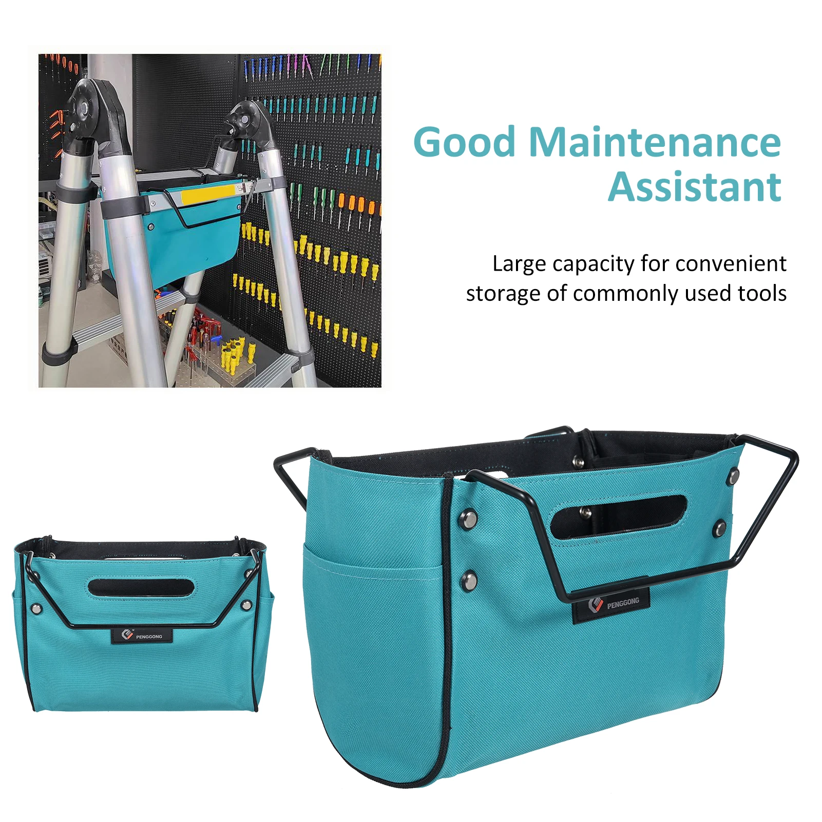 PENGGONG Telescoping Ladder Bag Utility Tools Bags Herringbone Ladder Tool Storage Bag Multifunctional Tool Organizers Storage