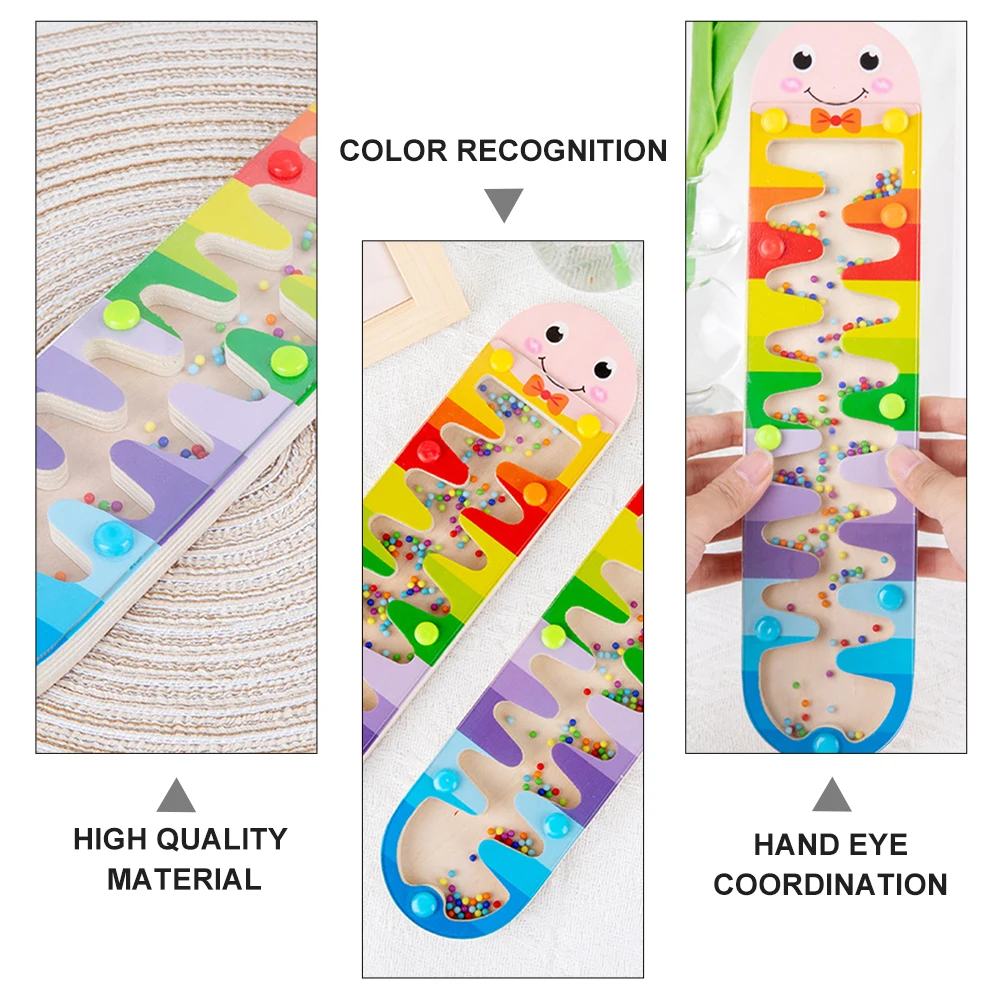 Juguete de madera con forma de reloj de arena arcoíris, diseño de superficie lisa, educativo portátil, juego feliz, juguetes Montessori para bebés