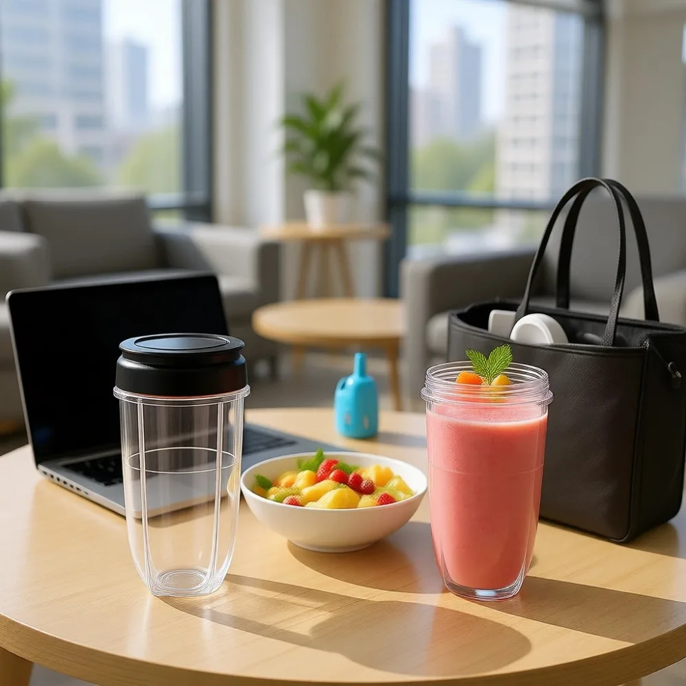 

Сменные стаканы с откидной крышкой объемом 16 унций, с крышками и щеткой для персональных блендеров мощностью 250 Вт, 3 шт.