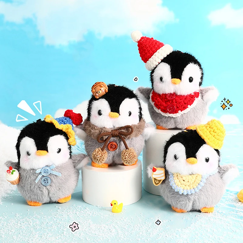 Bonito dos desenhos animados de pelúcia pinguim saco pingente kawaii brinquedos de pelúcia pingente chaveiro mochila decoração acessórios presentes aniversário