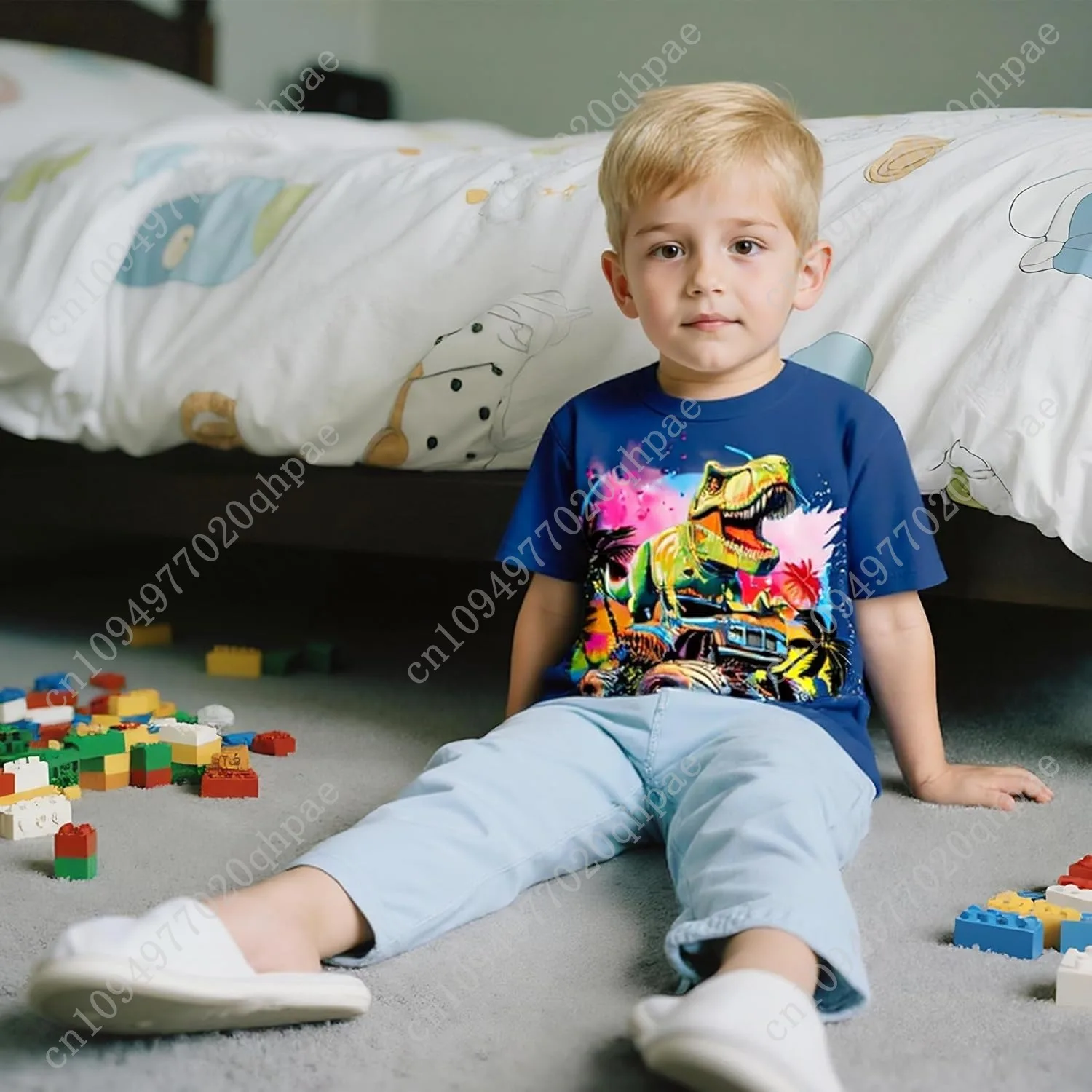 Funnycokid Camisas para niños pequeños Camiseta gráfica Camisetas de manga corta para niños de 2 a 6 años