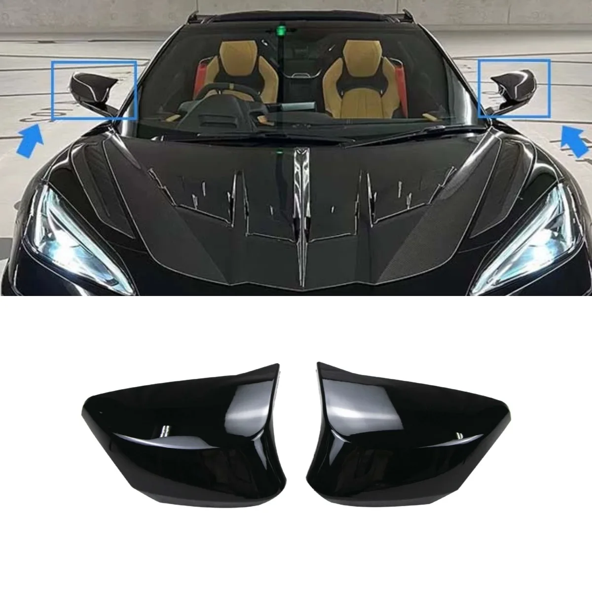 

Car Rearview Cover Protect Side Mirror Cover Mirror Caps For Chevrolet Corvette C8 Z51 Z06 Body Kit Car Accessories