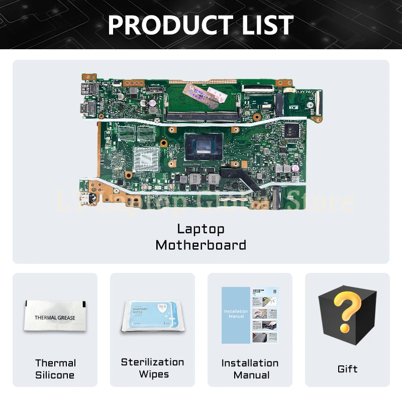 Per la scheda madre del computer portatile ASUS X409DA Y5200D Y4200D P1510CDA D409D D509D ecc ​   CON CPU testata al 100%.