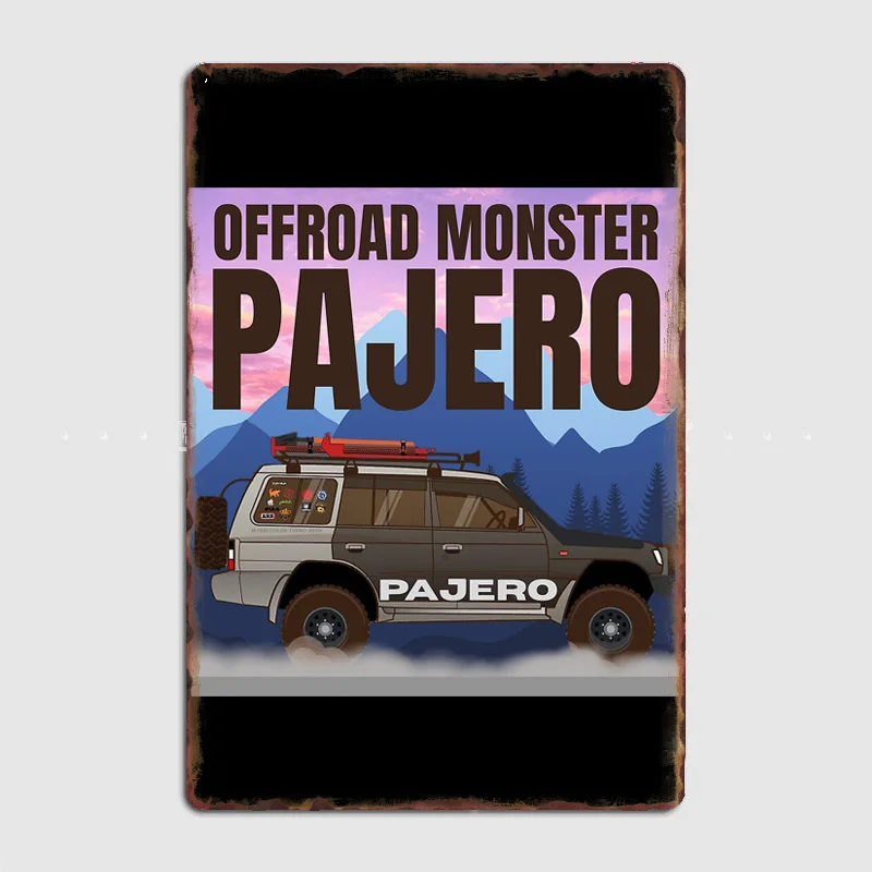 Off road monster Pajero off-road Rally Cross Country Rally Car Metal Poster indoor outdoor Home Tin Sign Room Decor Wall Deco