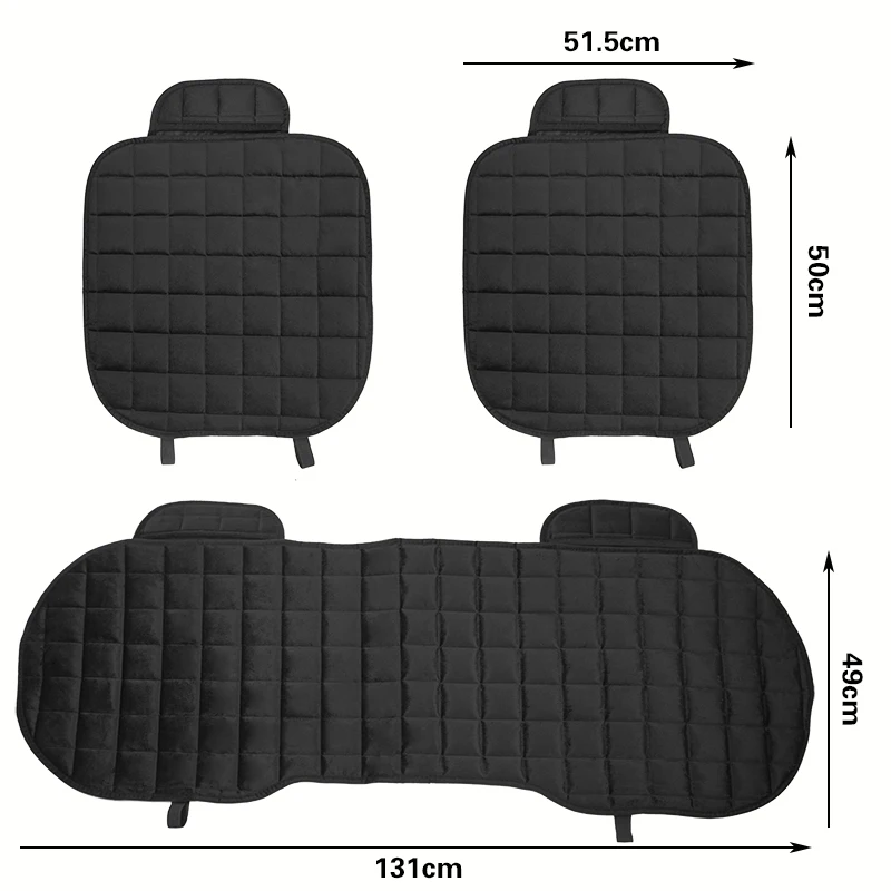 AUTO PLUS Universal Winter Warm Car Seat Cover Cushion Short Plush Seat Cushion Soft Chair Seat Cushion With Pocket