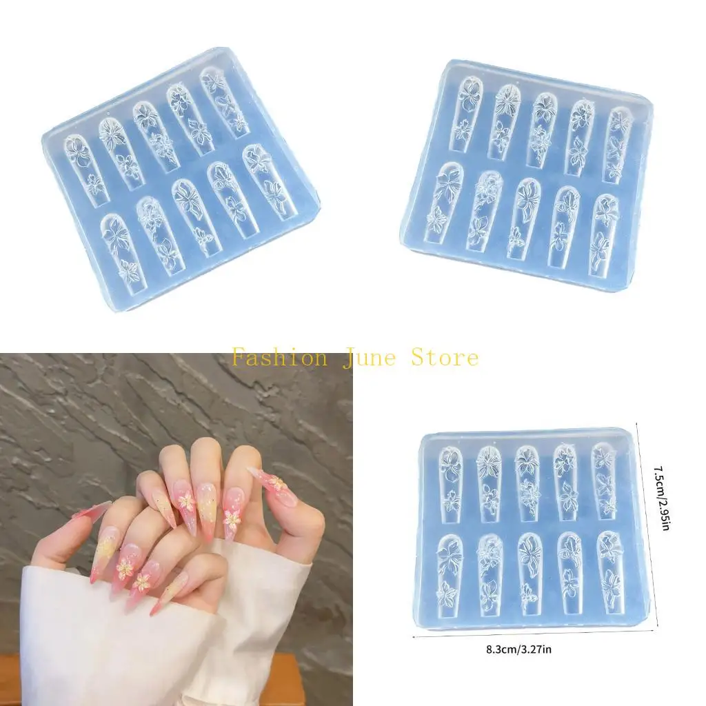 N5KA High Transparency 3D Art Decoration Mold With Emboss Flower Relief Floral Design DIY Crafting Accessory