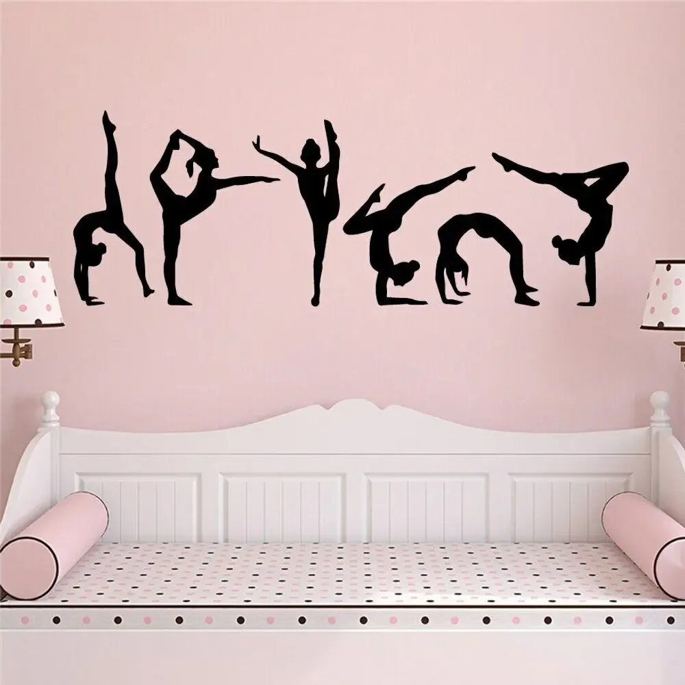Moda menina dançarina adesivos decoração de casa decalques de parede para menina quarto adesivo de parede dançarino vinil papel de parede cartaz pegatinas bailarina
