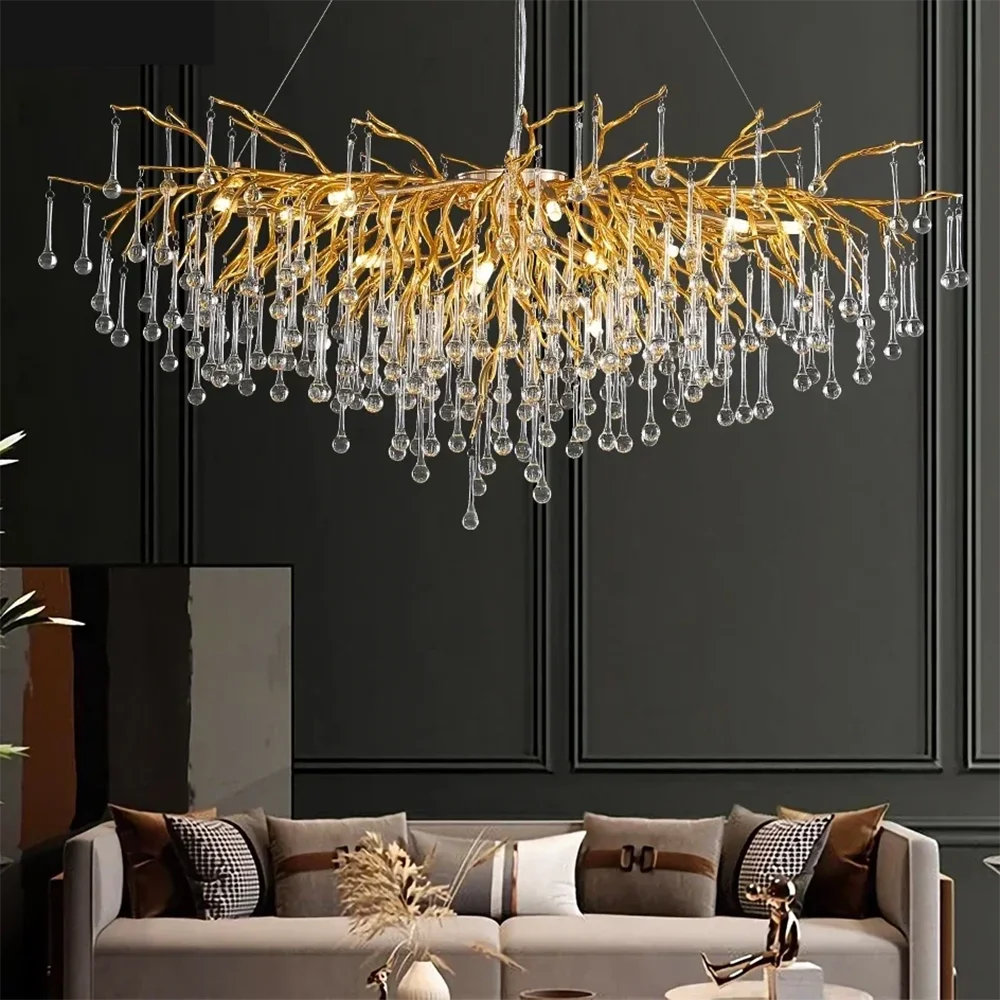 Modern Luxury Crystal Chandelier Home Decor LED Chandelier Restaurant K9 Crystal Lighting Bedroom Gloss Lighting Accessories