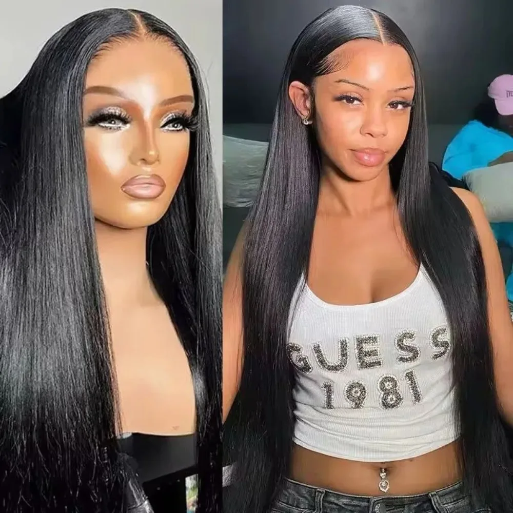 

40 Inch Lace Front 100%Human Hair Wigs Pre Plucked 13x4 13x6 Transparent Bone Straight Lace Wig Brazilian Frontal Wigs For Women