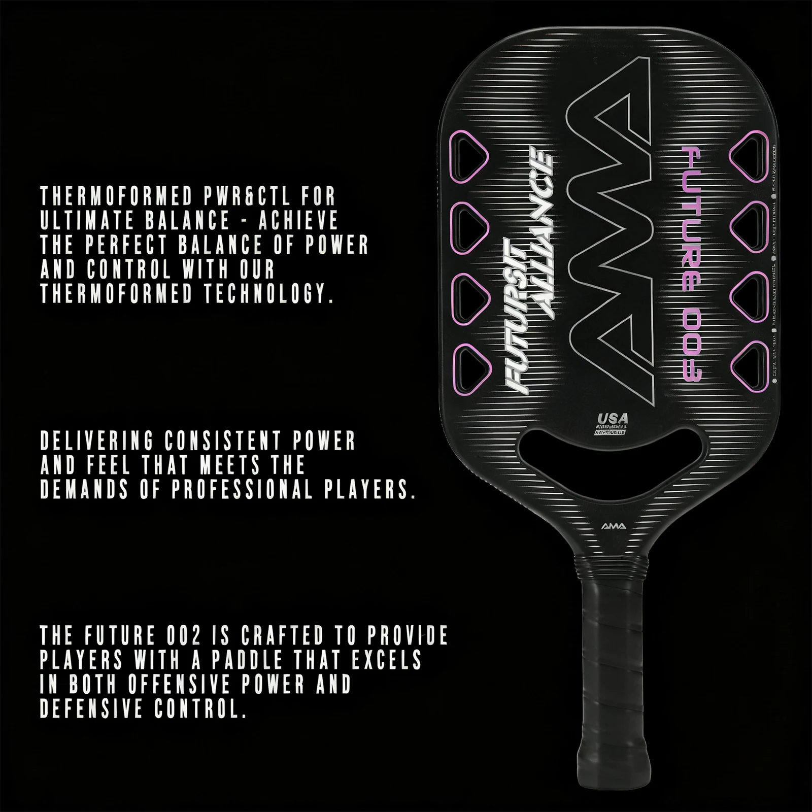AMASport Future003 Pickleball Paddle Advanced Aerodynamics Thermoformed Edgeless Pickleball Rackets for Training Equipment