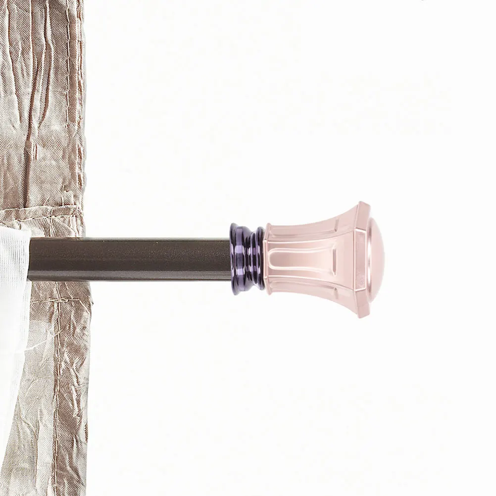 

4Pcs Rose Gold Decorative Curtain Rod Finials Stylish End Caps for Single Double Window Drapes Home Decoration