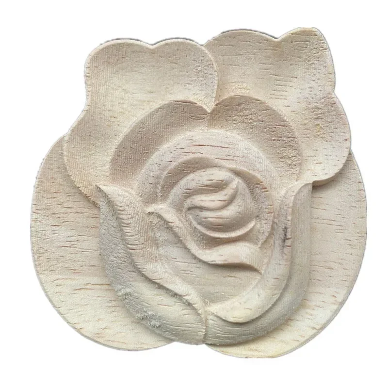 6-7cm Real Wood Corner Flower Carved Pieces of Furniture Decoration Accessories Home Decor Miniature Miniaturas Ornaments