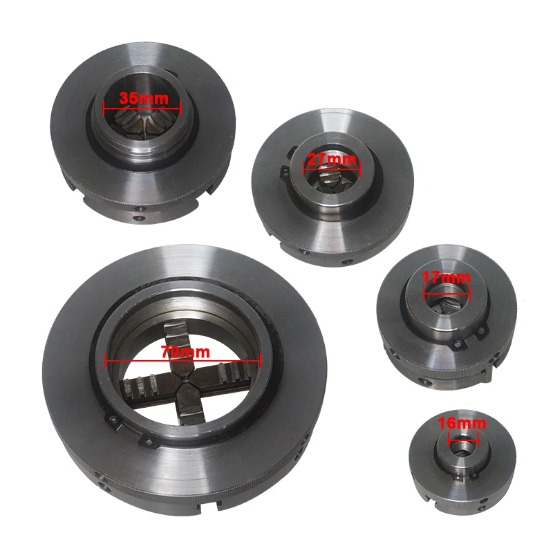 Manual Self‑Centering 3‑Jaw 4‑Jaw Woodworking Lathe Chuck Multi‑Size 80mm Clamping Fixture for DIY Wood Metal Lathe Turning Tool
