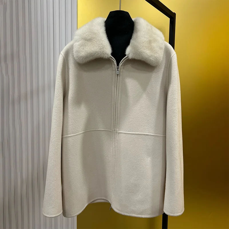 

Высококачественное женское стеганое кашемировое пальто с воротником-стойкой, корейская версия - элегантное и стильное 251020135