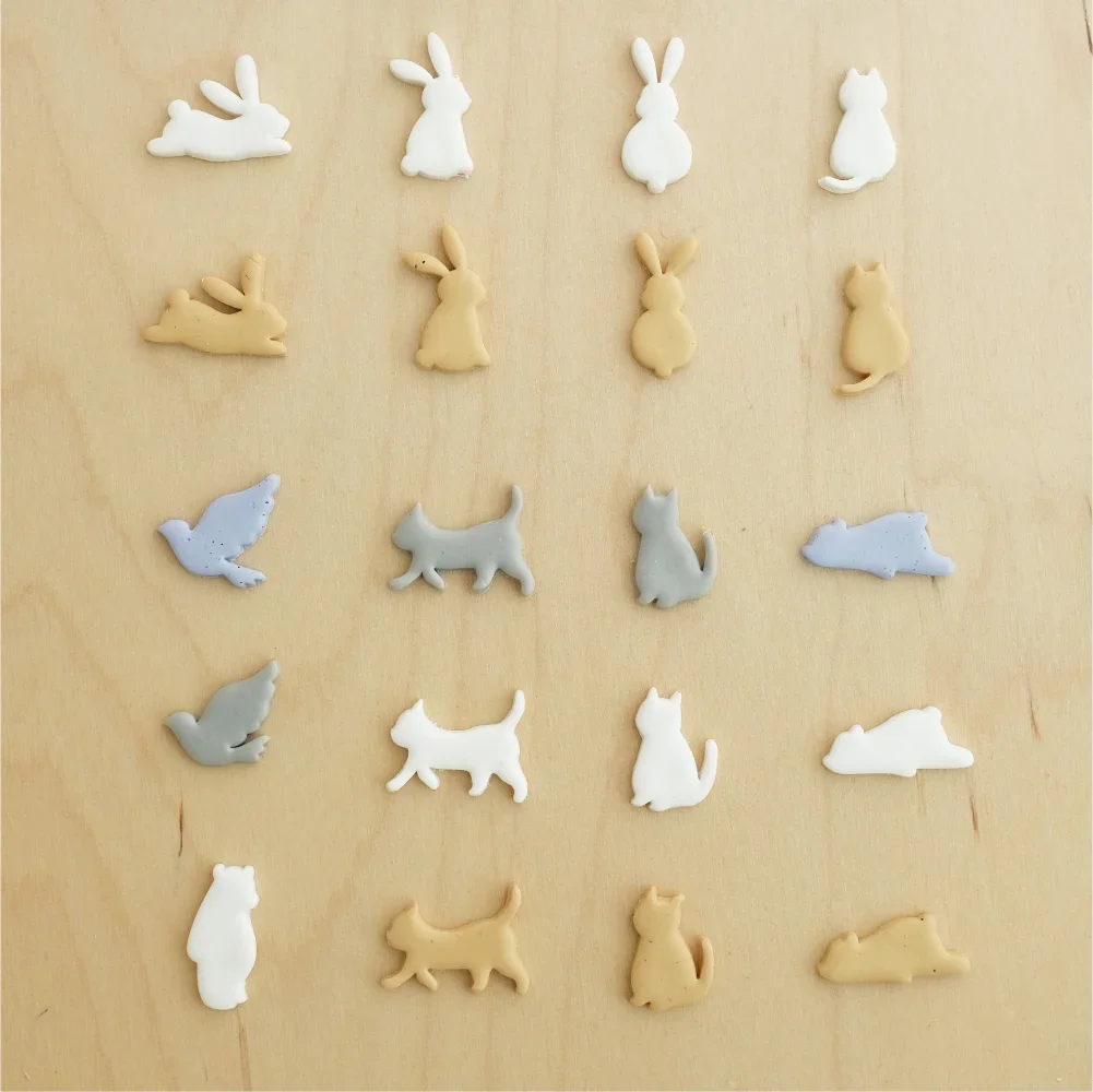 Cartoon Easter Bunny Earrings Clay Cutters Rabbit Cat Shaped Polymer Clay Cutter Animal Clay Cutter Mold for Jewelry Making Tool