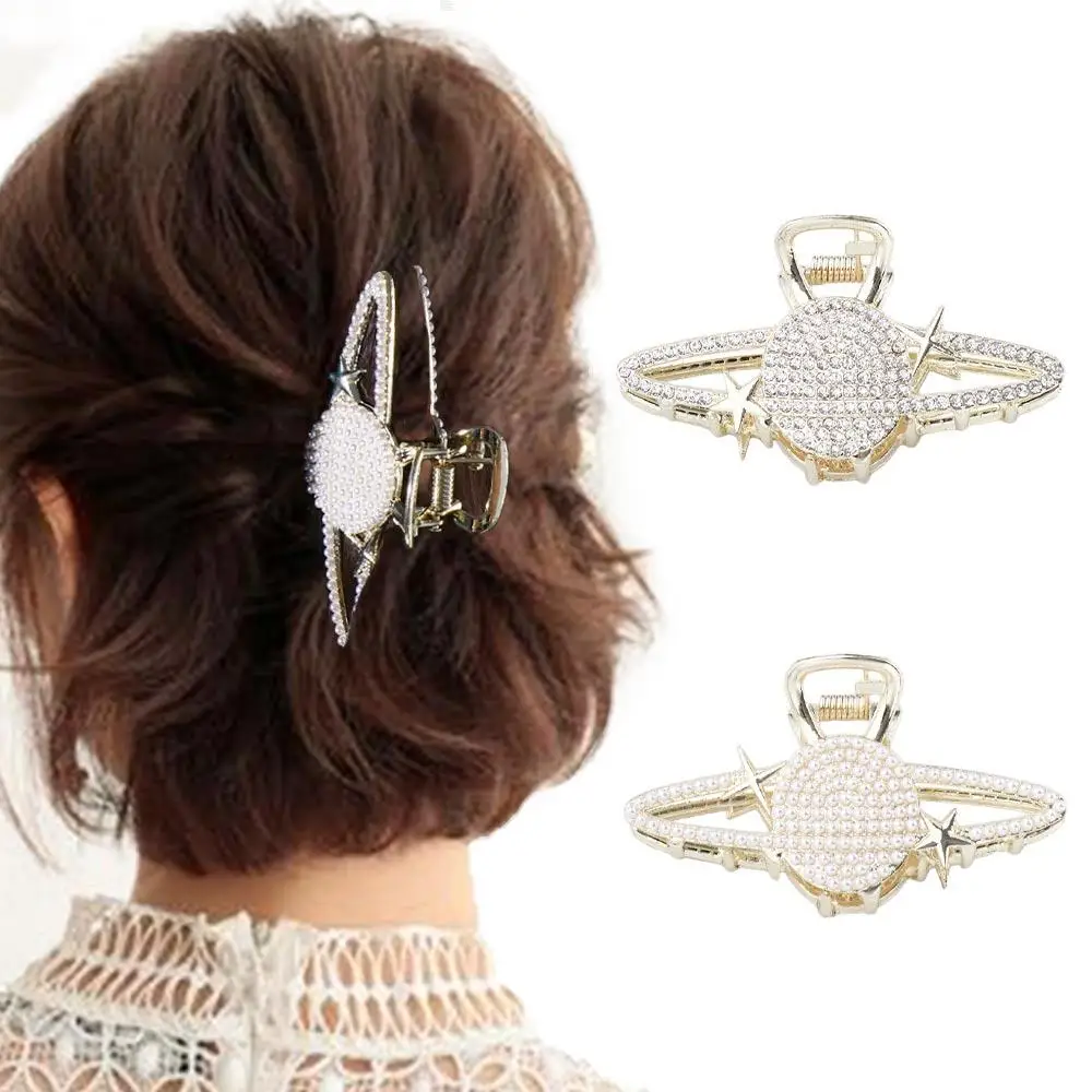 Girls Large Ponytail Clip Hair Accessories Hairpins Korean Style Barrette Planet Pearl Claw Clip Hair Crab Women Hair Clip