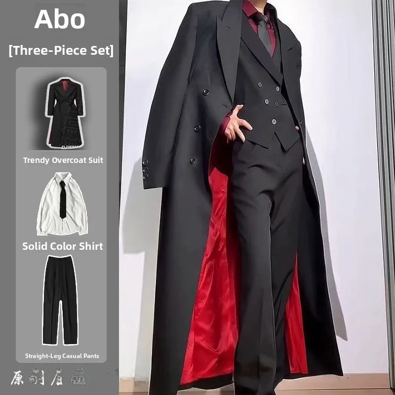 

Мужской костюм черного цвета с красной подкладкой, высококачественный, в британском стиле, пиджак Naples DK с подплечниками, ветровка с двойными манжетами, осенняя одежда