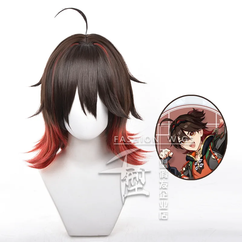 Game Gaming Cosplay Wig Simulated Scalp Synthetic Hair Party Genshin Impact Wigs 37cm Wigs Gaming+Wig Cap