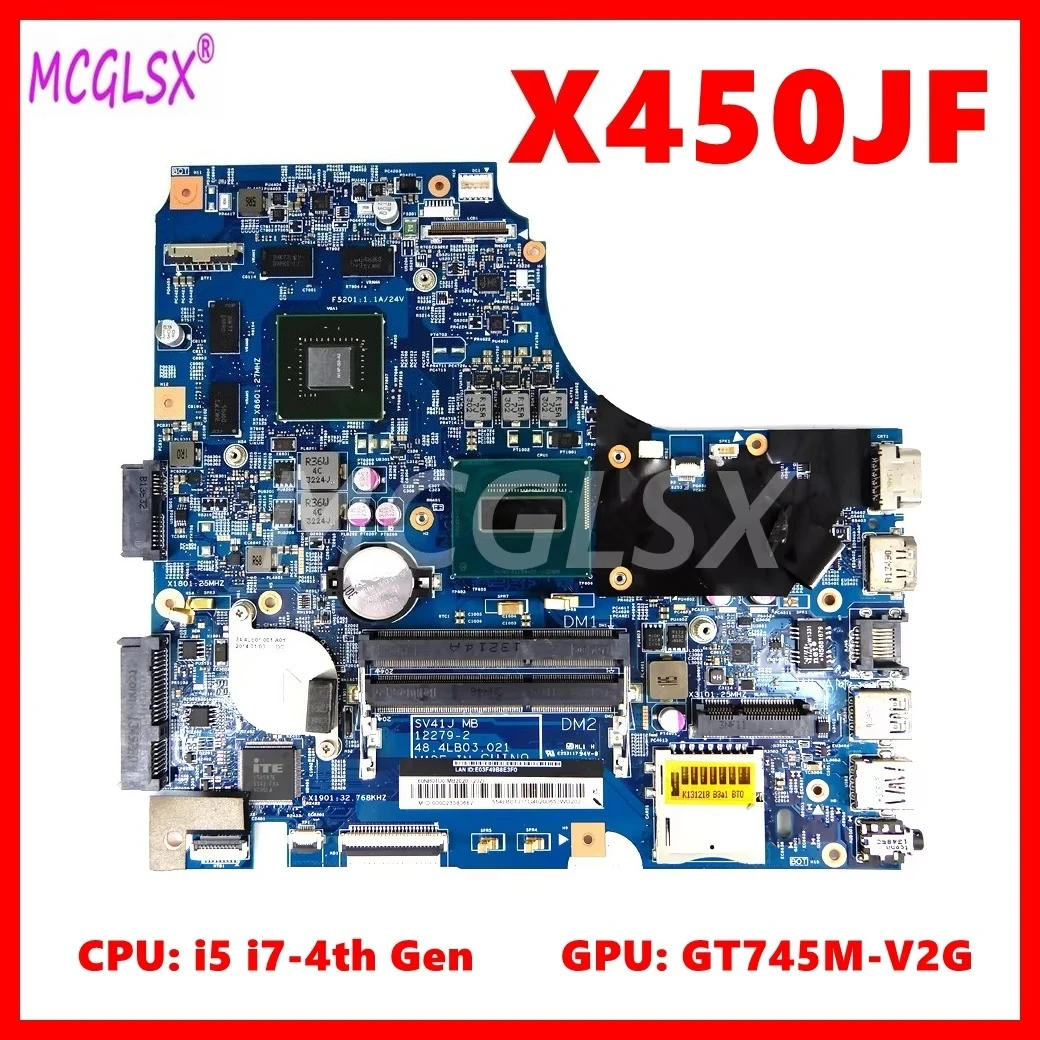 X450JF Mainboard For ASUS F450 K450J F450J SV41JN A450J X450J X450JN X450JB Laptop Motherboard 12279-2 I5 I7-4th CPU GT745M GPU