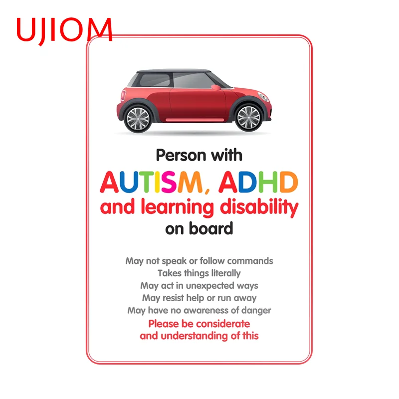UJIOM Adult Autism Premium Vinly Picture Wall Sticker Attractive Scratch Proof Design Decal Exquisite Wallpapers For Kids