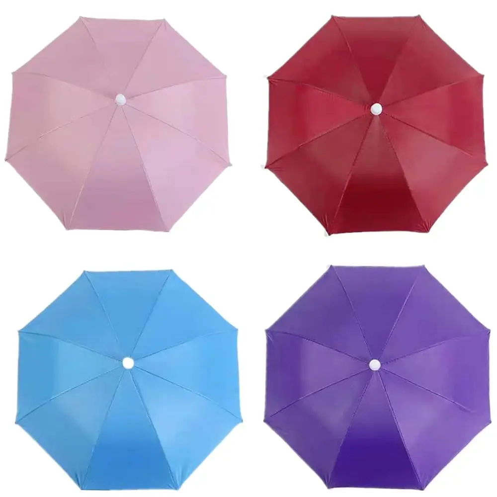 

4 Pack Umbrella Hat, Sports Head Umbrella Hats for Adult Women, 21\ Diameter Folding Waterproof Rainbow Fishing Headwear for
