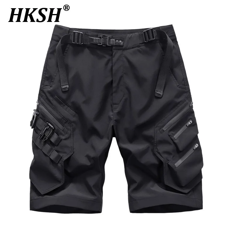 

HKSH Летние новые мужские брюки оригинального дизайна с несколькими карманами, шикарные повседневные быстросохнущие спортивные брюки средней длины, Ins HK6250