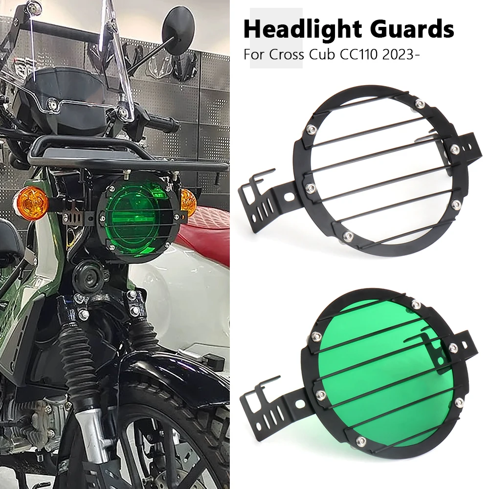 

For Honda Cross Cub CC110 2023 2024 CROSS CUB CC 110 Motorcycle Accessories Headlight Cover Protection Grille Guard Green Plate