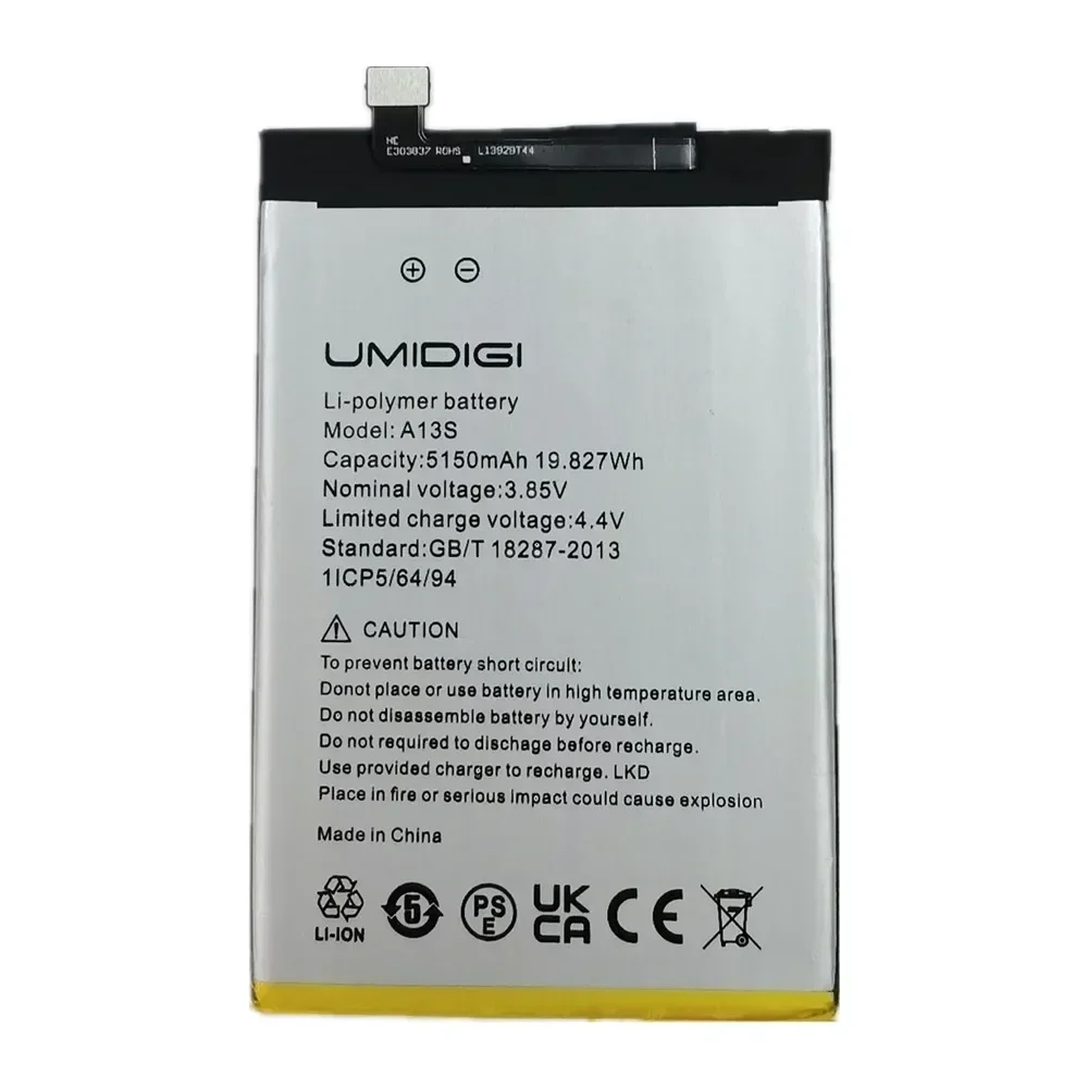 2025 Years Original Battery For UMI Umidigi A13S A13 / A13 Pro F3 F3S F3SE Bateria 5150mAh Phone Replacement Battery In Stock