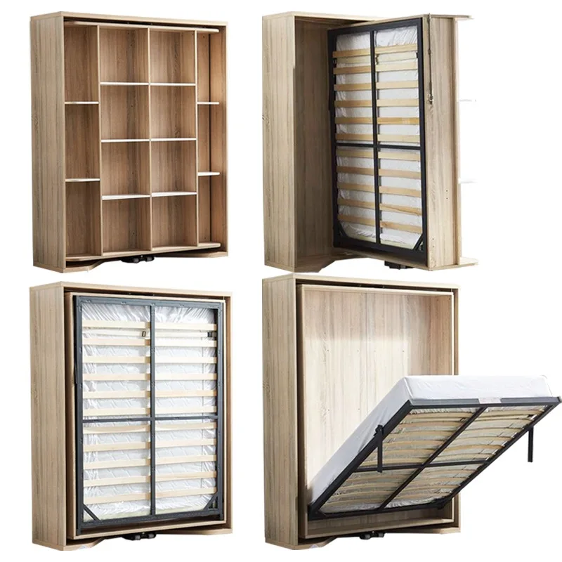 Multipurpose space-saving rotating silent vertical bed folding rotating hidden wall bed mechanism
