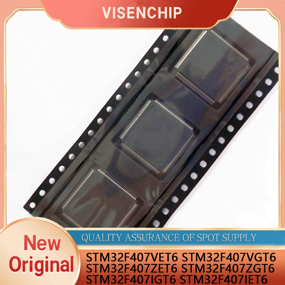1 pieza STM32F407VET6 STM32F407VGT6 STM32F407ZET6 STM32F407ZGT6 STM32F407IGT6 STM32F407IET6 LQFP