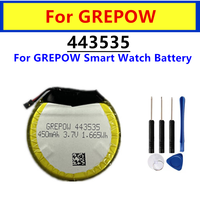 443535 New 3.7V 450mAh Rechargeable li Polymer Round battery For Smart watch Finow x3 Finow x5 replace lem5 lem 5+Free Tools