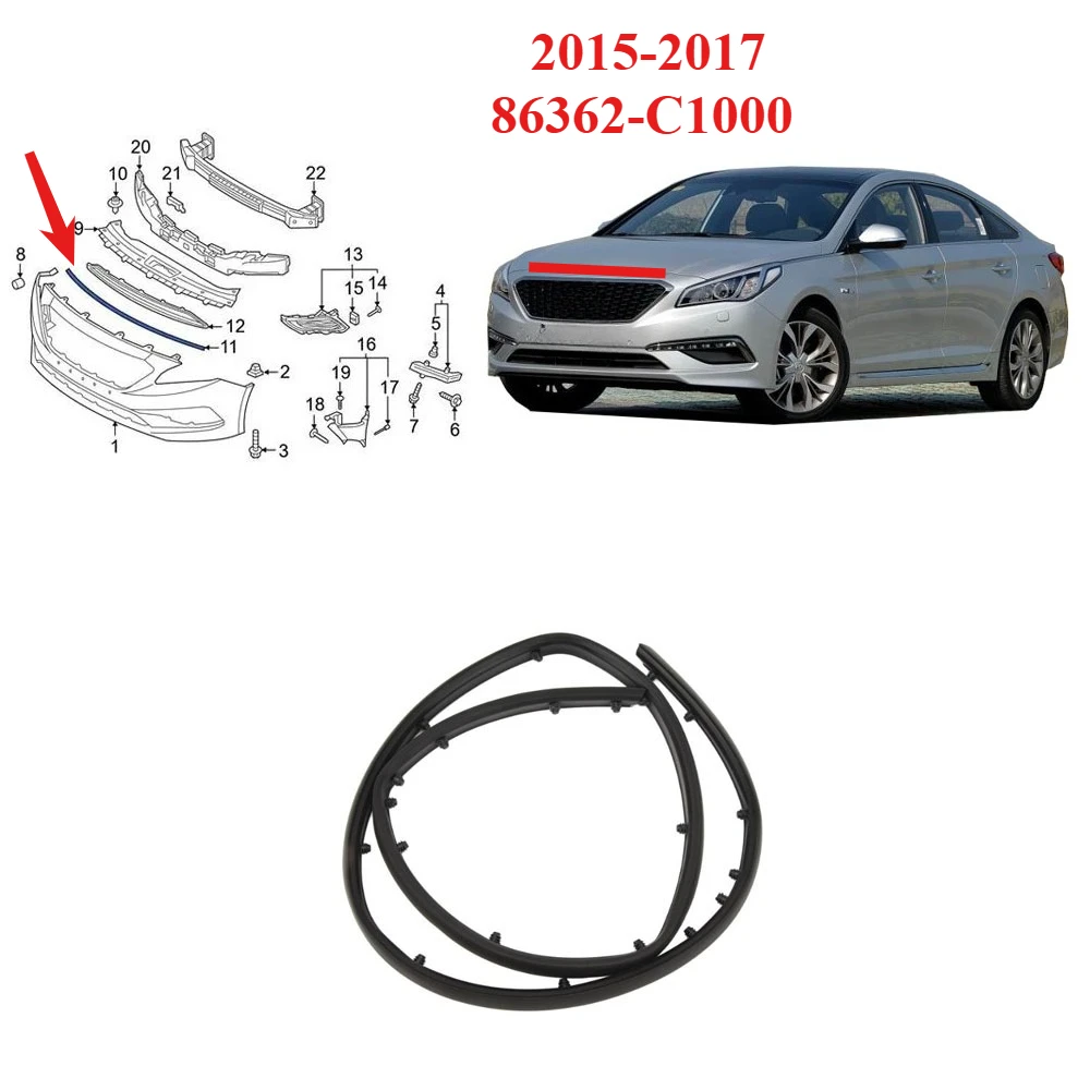 1 Piece Hood Sealing Protective Strip for Hyundai SONATA 2015-2017 Front Bumper Upper Rubber 86362-C1000 Accessories