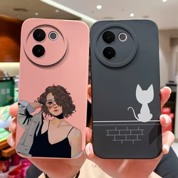 For Vivo V30e V30 SE Lite 4G 5G Phone Case Fashion Cartoon Sweet Girl Silicone Cover For VivoV30e Fundas VivoV30Lite V30SE Coque