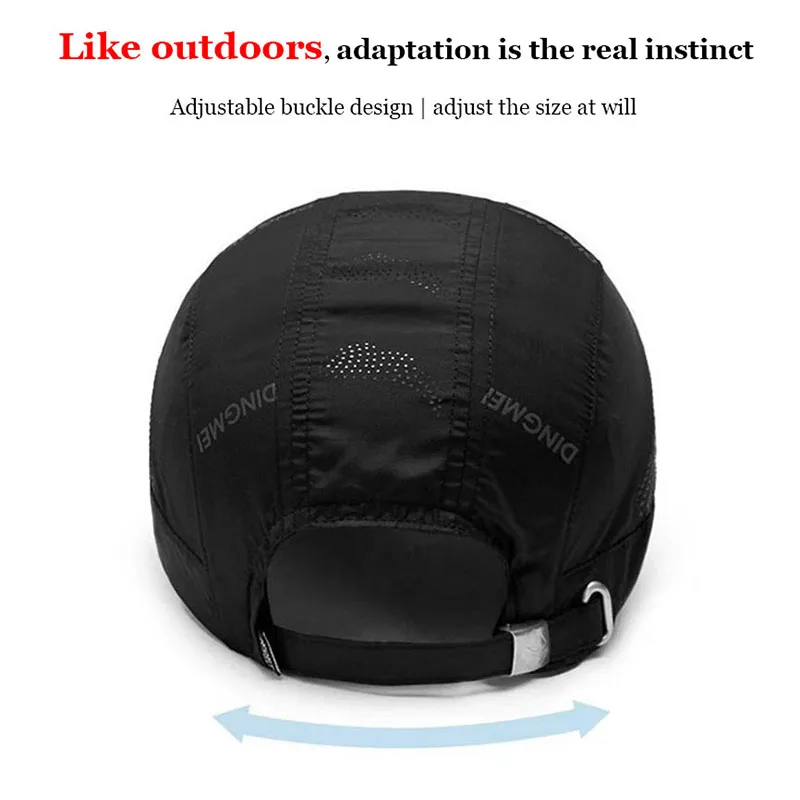 Picture 4: Men Women Outdoor Running Cap Leisure Sport Baseball Cap Quick-dry Waterproof Sunshade Hat Thin Breathable Adjustable Unisex Hat