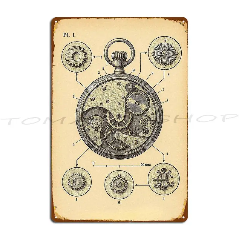 Mechanism Clockwork Steampunk Watch Wheels Metal Plaque Poster Living Room Wall Cave Funny Home Customized Tin Sign Poster