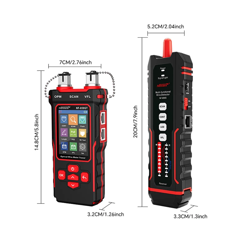 NF-859GT Multi-functional Wire Detector Alignment Test Crimping Test PoE Test Red Light Function Covers