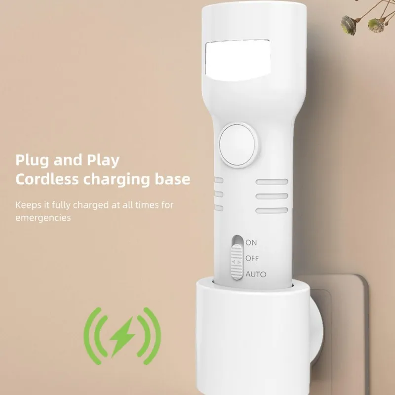 

FULL-Plug In Night Light, LED Wall Lamp Sensor Light Nightlight Led Night Light With Detachable Flashlight US Plug