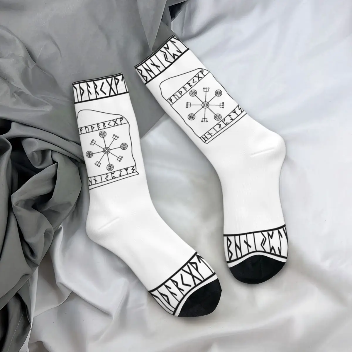 Funny Happy Men's Socks Veioistafur Retro Harajuku Viking Hip Hop Novelty Casual Crew Crazy Sock Gift Pattern Printed