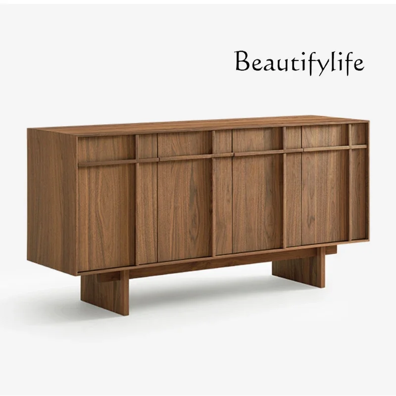 

Retro Sideboard Cabinet North American Black Walnut Nordic Living Room Simple Storage Chest of Drawers