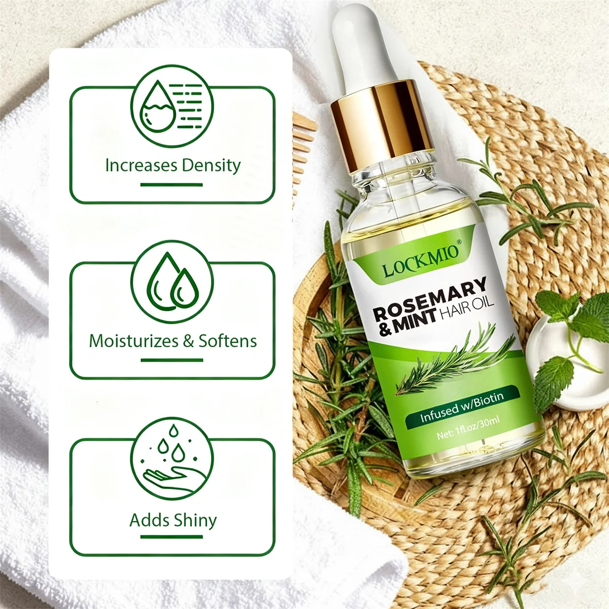 ヒートプロテクションスプレー ディープナリッシングコンディショナー ローズマリーミントオイル ヒートプロフェッショナルヘアケアミスト 熱保護 最高470度まで ° F