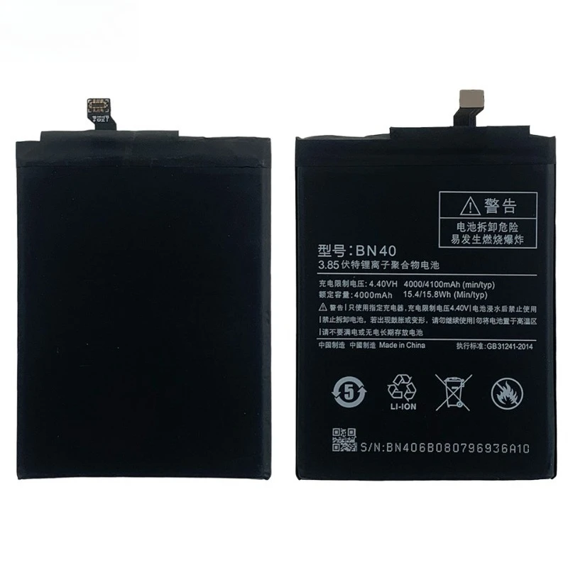 High Quality BN40 Mobile Phone Battery 3.85V 4000mAh For Xiaomi Redmi 4 Premium Edition (32G) / Redmi 4 Prime /4 Pro Brand New